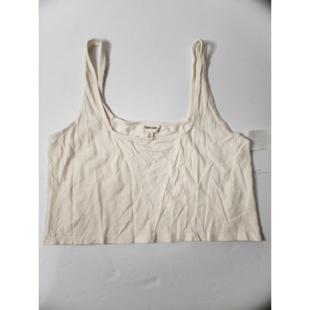 Nordstrom Open Edit Tank Top Womens XL White Cropped